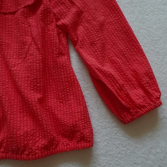 Michael Kors Off Shoulder Top Plus Size 3X Pink Orange Coral Ruffle Peasant - Picture 4 of 9